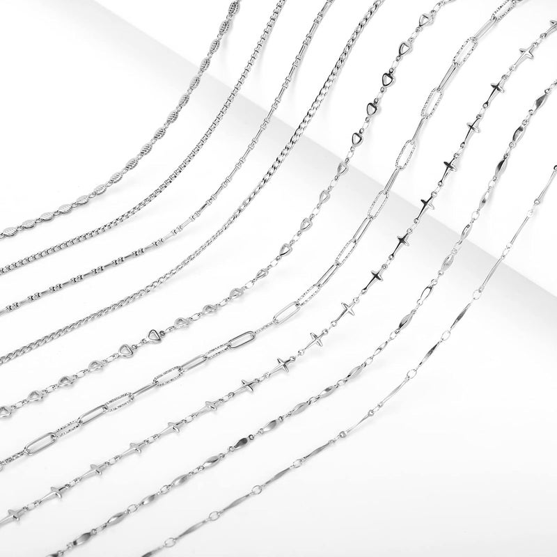 Hongeely Eyeglass Chain Silver Stainless Steel Handmade Necklace for Reading Glasses Sunglass Beaded Chains for Men Women - Image 5